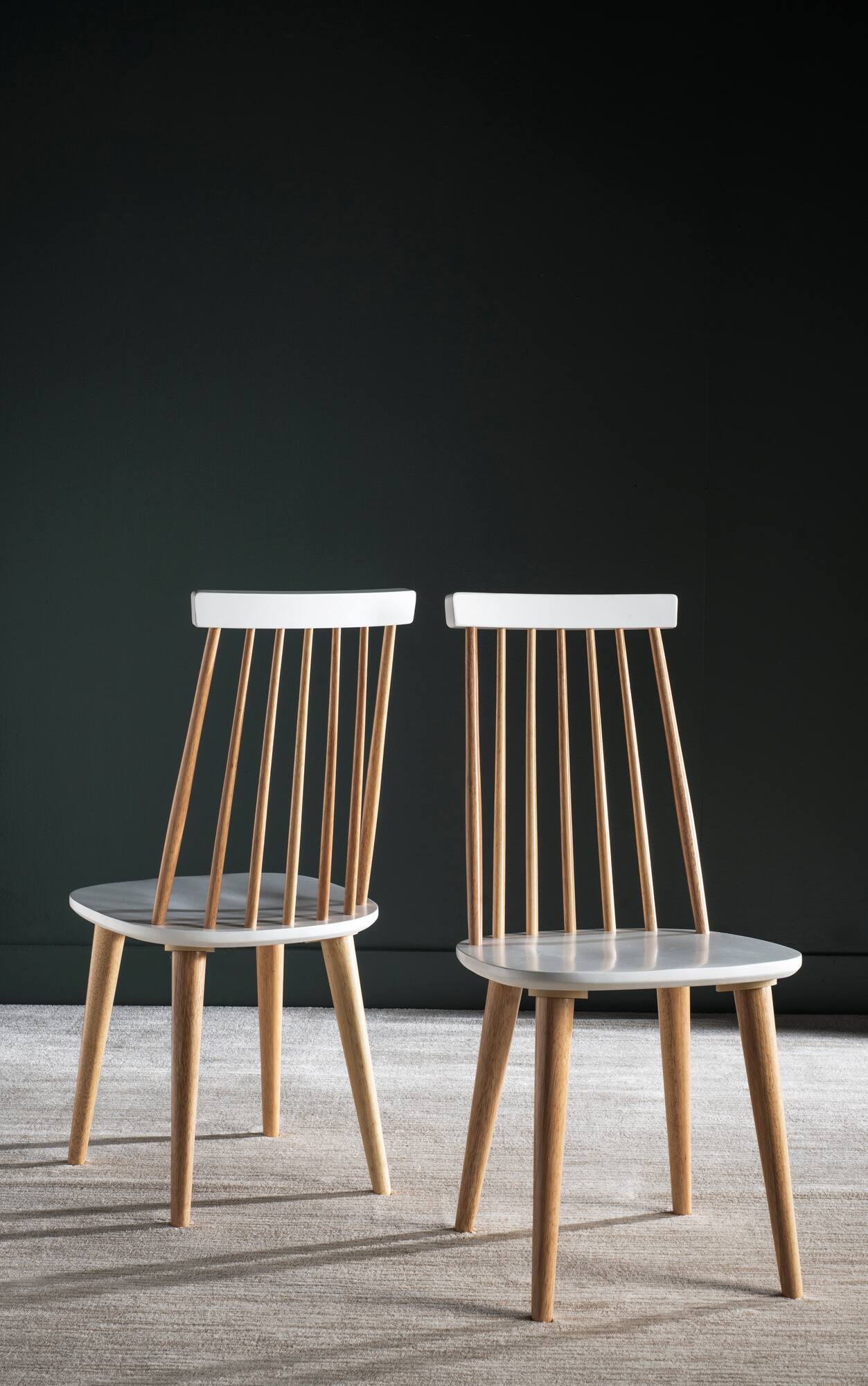 Burris Side Chair Set of 2 in Natural & White